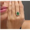Image 2 : 14KT Yellow Gold 2.79 ctw Emerald and Diamond Ring