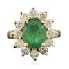 Image 3 : 14KT Yellow Gold 2.79 ctw Emerald and Diamond Ring