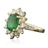 Image 4 : 14KT Yellow Gold 2.79 ctw Emerald and Diamond Ring