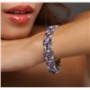 Image 2 : 14KT White Gold 30.24 ctw Tanzanite and Diamond Bracelet