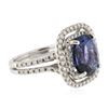 Image 4 : 14KT White Gold 4.77 ctw Tanzanite and Diamond Ring