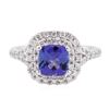 Image 3 : 14KT White Gold 1.25 ctw Tanzanite and Diamond Ring