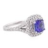 Image 4 : 14KT White Gold 1.25 ctw Tanzanite and Diamond Ring