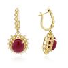 Image 4 : 14KT Yellow Gold 12.13 ctw Ruby and Diamond Earrings