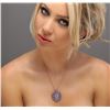 Image 1 : 14KT Rose Gold 7.06 ctw Tanzanite and Diamond Pendant With Chain