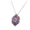 Image 7 : 14KT Rose Gold 7.06 ctw Tanzanite and Diamond Pendant With Chain
