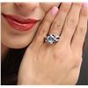 Image 2 : 14KT White Gold 3.24 ctw Topaz, Sapphire and Diamond Ring