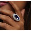 Image 2 : 14KT White Gold 4.98 ctw Tanzanite and Diamond Ring