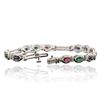 Image 7 : 14KT White Gold 1.72 ctw Multi Gemstone Bracelet