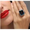 Image 5 : 14KT White Gold 31.13 ctw Topaz and Diamond Ring