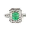 Image 3 : 14KT White Gold 2.30 ctw Emerald and Diamond Ring