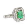 Image 4 : 14KT White Gold 2.30 ctw Emerald and Diamond Ring