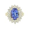 Image 3 : 14KT Yellow Gold 4.07 ctw Tanzanite and Diamond Ring