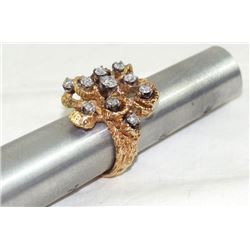 14kt Gold Ring with 1.25ctw (10) Diamonds