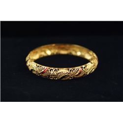18kt Gold Enameled filigree bangle bracelet