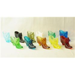 Glass slipper collection - mostly Fenton