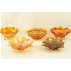Group of vintage carnival glass - 5pcs