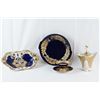 Image 1 : Porcelain cobalt & gold German bowls, cup & saucer