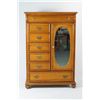 Image 1 : Oak side by side high boy w oval mirror