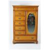 Image 2 : Oak side by side high boy w oval mirror