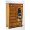 Image 3 : Oak side by side high boy w oval mirror