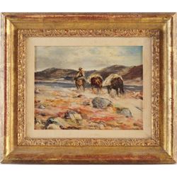 Victor Higgins (1884-1949) 7.5"x10" o/board Taos