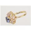 Image 2 : 18kt yellow gold diamond & sapphire ring
