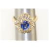 Image 3 : 18kt yellow gold diamond & sapphire ring