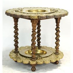 Toledo, Spain embossed brass brazier dated 1611