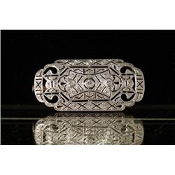 Platinum & 14kt Gold Art Deco diamond brooch