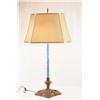 Image 1 : Deco cast iron lamp w shade & blue merc. glass