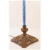 Image 2 : Deco cast iron lamp w shade & blue merc. glass