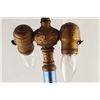 Image 5 : Deco cast iron lamp w shade & blue merc. glass