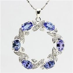 Stunning 2.66 ct Tanzanite & Diamond Pendant