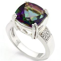 Natural Mystic & Diamond Ring 6.00 carats
