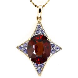 Natural Garnet & Tanzanite 5.50 carats Pendant