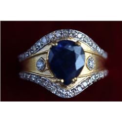 Natural burma Sapphire 4.65 carat Gold Ring