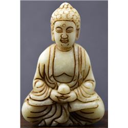 Antique Jade Hand Carved Buddha Statue