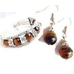 Tiger Eye Bracelet and Earrings