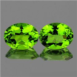 Natural Green Peridot Pair 4.43 carats - IF