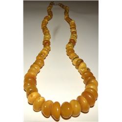 Antique Natural Butterscotch Egg Yolk Amber Necklace
