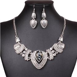 Tibet Silver Tribal Heart Love Pendant Necklace Earring