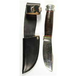 Antique 1916 Marbles Gladstone Knife w/ Leather Sheath