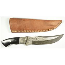 10.5 Inch Rare Rain Drop Patter Genuine Top Grade Damascus Steel Hunting Knife