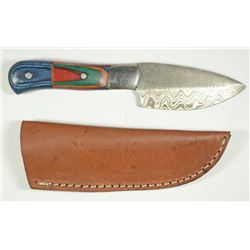 7 Inch Rare Rain Drop Pattern Genuine Damascus Steel Hunting Knife/Skinner