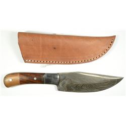 9 Inch Ladder Pattern Genuine Top Grade Damascus Steel Hunting Knife/Skinner