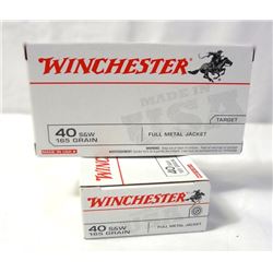 2 Boxes Winchester .40 S&W 165 Gr. Ammunition