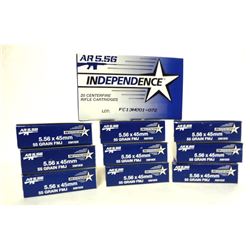 10 Boxes of Federal Independence 5.56 Grain Ammo.