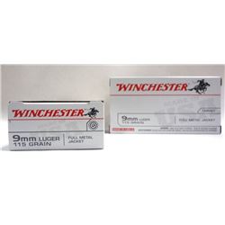 2 Boxes Winchester 9mm