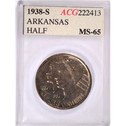 1938-S ARKANSAS COMMEN HALF DOLLAR ACG MS-65